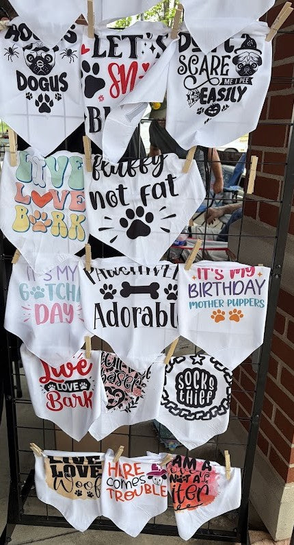White Pet Bandanas
