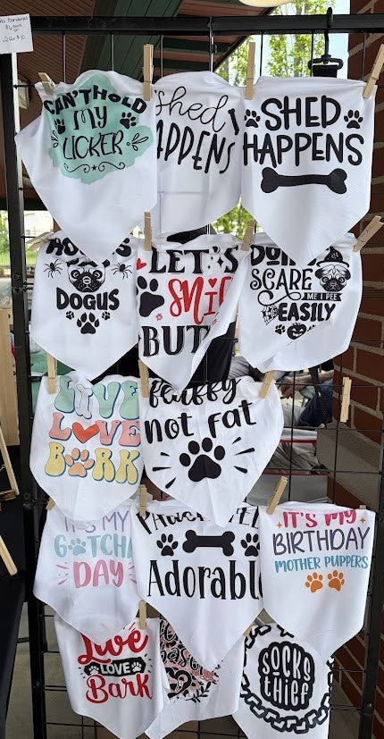White Pet Bandanas